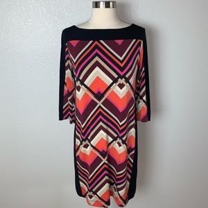 Banana Republic Women's Black/ Orange Panel Casual Dress Size S